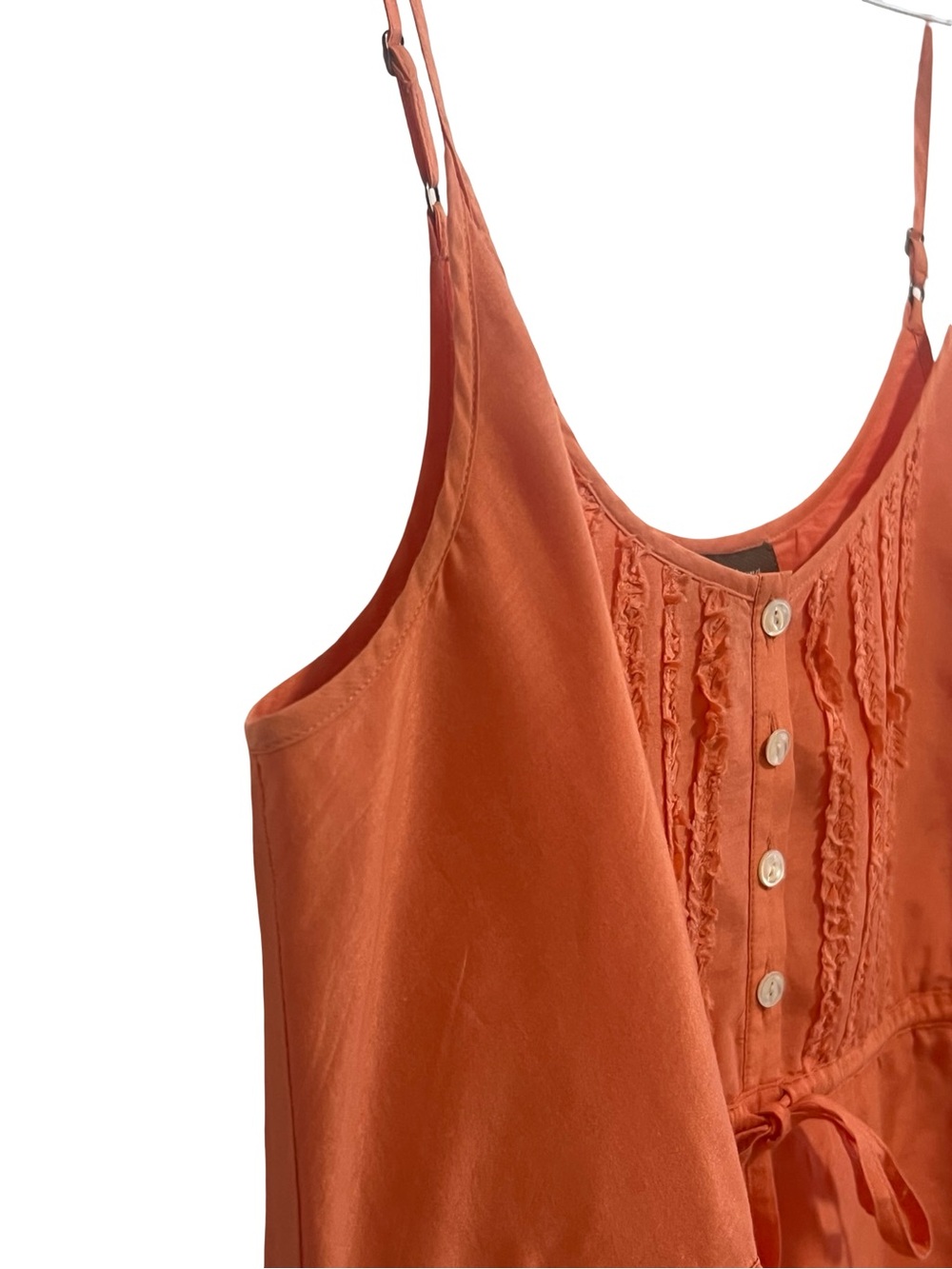 Tommy Bahama  Women's Silk  Orange Ruffle-Hem Midi Skirt Dress - Picture 4 of 5